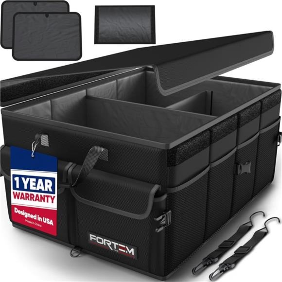 Car Trunk Organizer,Collapsible Multi Compartment SUV Organizer,Foldable Storage - Picture 1 of 14